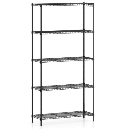3/4/5/6-Tier Wire Shelving Unit Adjustable Metal Storage Shelves with V-shaped Shelving Rack-5-Tier-M