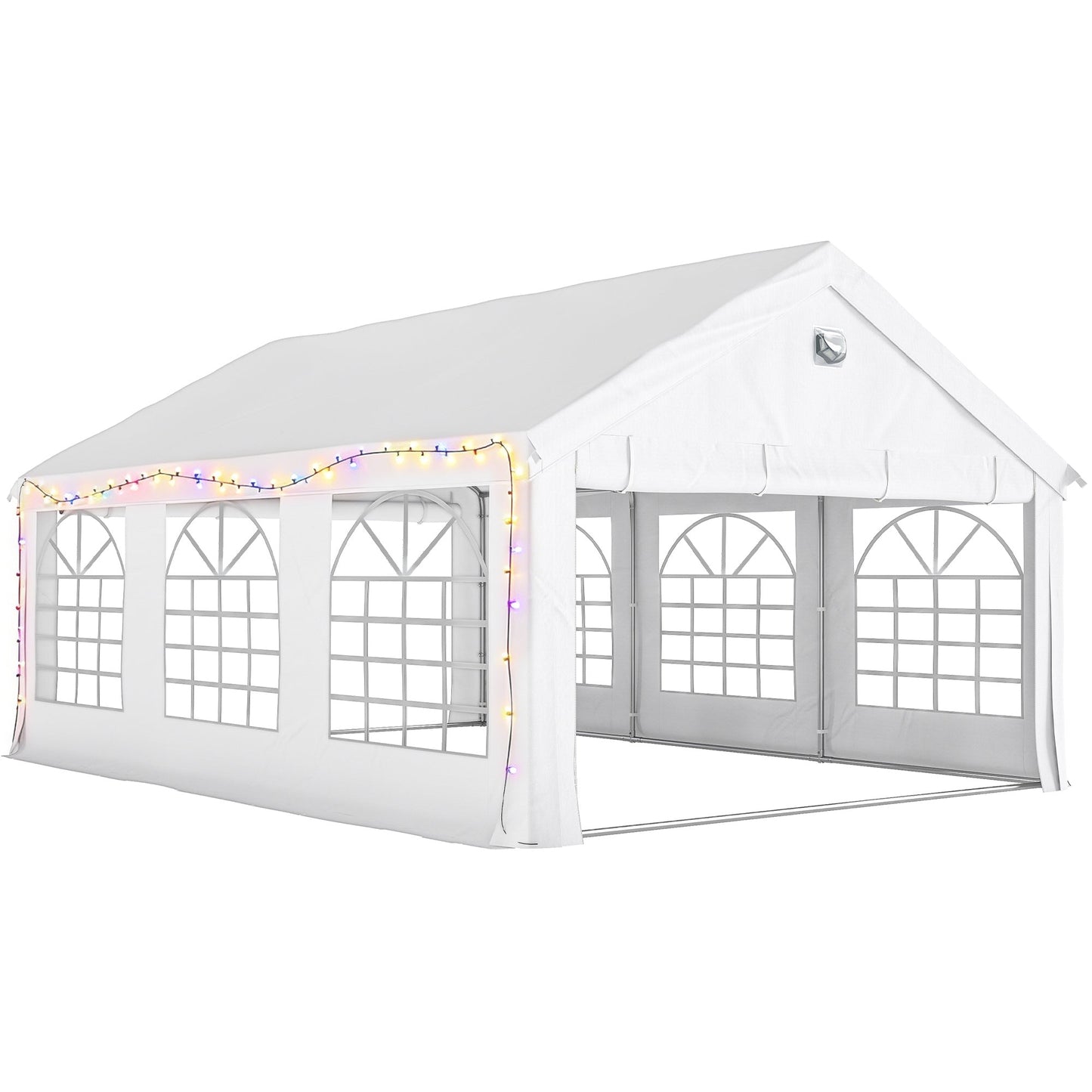 Outsunny 6 x 4 m Party Tent, Heavy Duty Gazebo Canopy with Windows, Outdoor Party Wedding Tent with 4 Removable Sidewalls