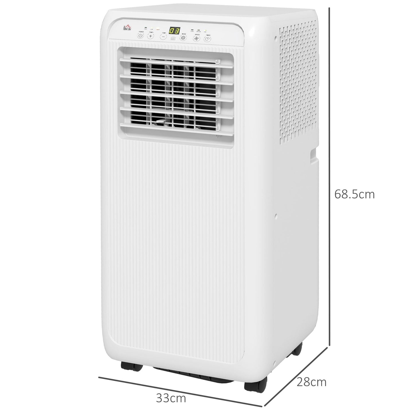 HOMCOM 7,000 BTU Mobile Air Conditioner for Room up to 26mÂ², with Dehumidifier, 24H Timer, Wheels, Window Mount Kit