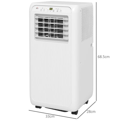 HOMCOM 7,000 BTU Mobile Air Conditioner for Room up to 26mÂ², with Dehumidifier, 24H Timer, Wheels, Window Mount Kit