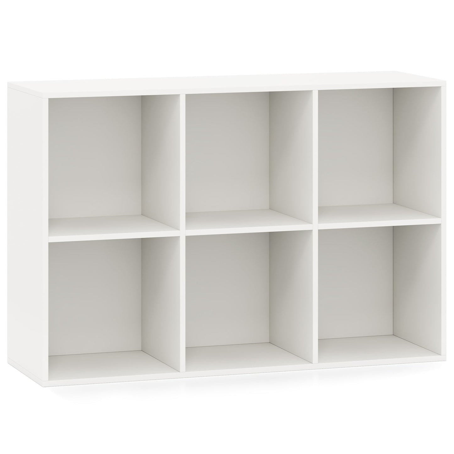 6-Cube Bookcase 3-Tier Storage Organizer with Anti-Tipping Kits for Living Room Study-White