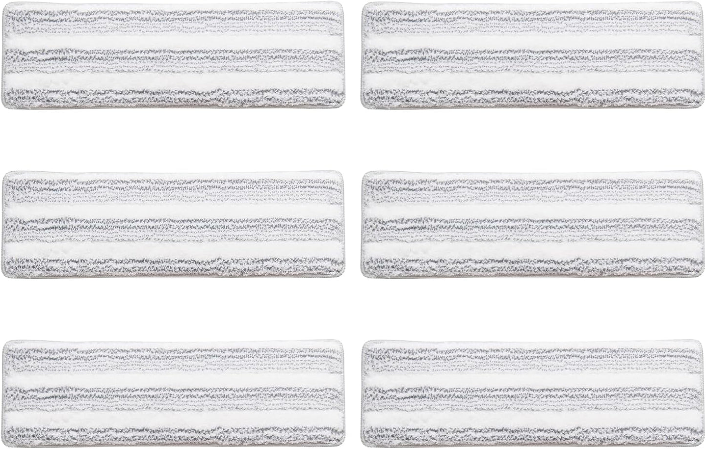 6 PCS Microfibre Mop Pads Reusable Wet and Dry Heads with Hook and Loop Fasteners