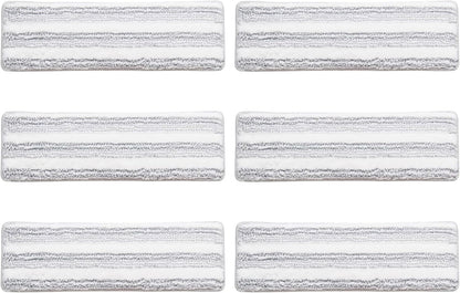 6 PCS Microfibre Mop Pads Reusable Wet and Dry Heads with Hook and Loop Fasteners
