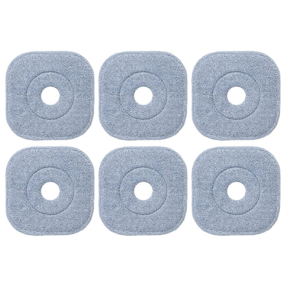 6 PCS Microfibre Mop Pads with Hook & Loop Fasteners Washable for Home Cleaning