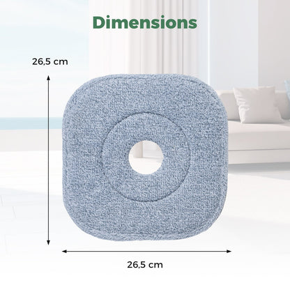 6 PCS Microfibre Mop Pads with Hook & Loop Fasteners Washable for Home Cleaning