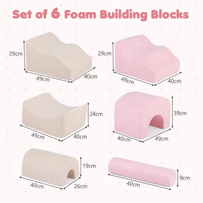 6-Piece Foam Climbing Blocks for Toddlers with Soft Play Set-Multicolor