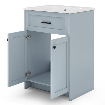 600mm Bathroom Vanity with Sink Bathroom Floor Vanity Cabinet-Grey