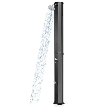 60L Solar Heated Outdoor Shower with Shower Head and Foot Shower Tap-Black