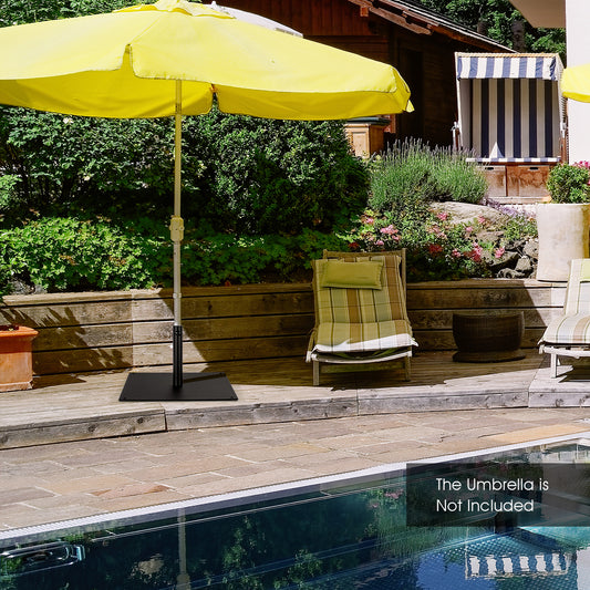 63 CM Patio Umbrella Base with 4 Adjustable Footpads for Patio Poolside-Black