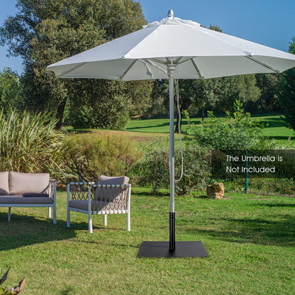 63 CM Patio Umbrella Base with 4 Adjustable Footpads for Patio Poolside-Black