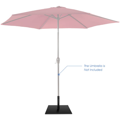 63 CM Patio Umbrella Base with 4 Adjustable Footpads for Patio Poolside-Black