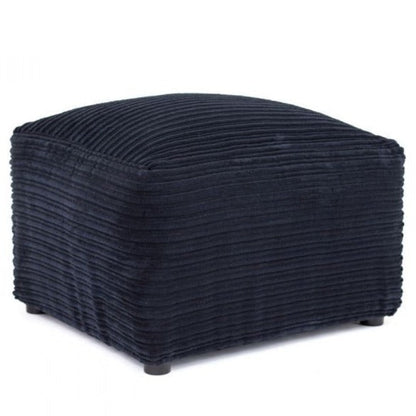Porto Jumbo Cord Footstool - Black