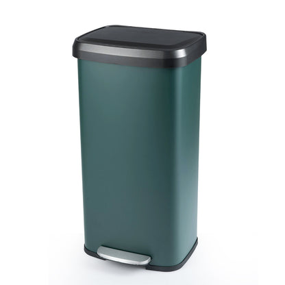 68L Step Trash Can with Soft Close Lid and Deodorizer Compartment-Dark Green