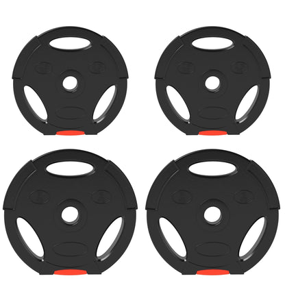 SPORTNOW Olympic Weight Plates Set, with Two 5kg and Two 2.5kg weights, Black