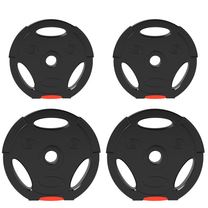 SPORTNOW Olympic Weight Plates Set, with Two 5kg and Two 2.5kg weights, Black
