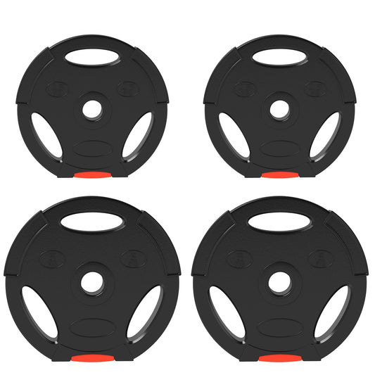 SPORTNOW Olympic Weight Plates Set, with Two 5kg and Two 2.5kg weights, Black