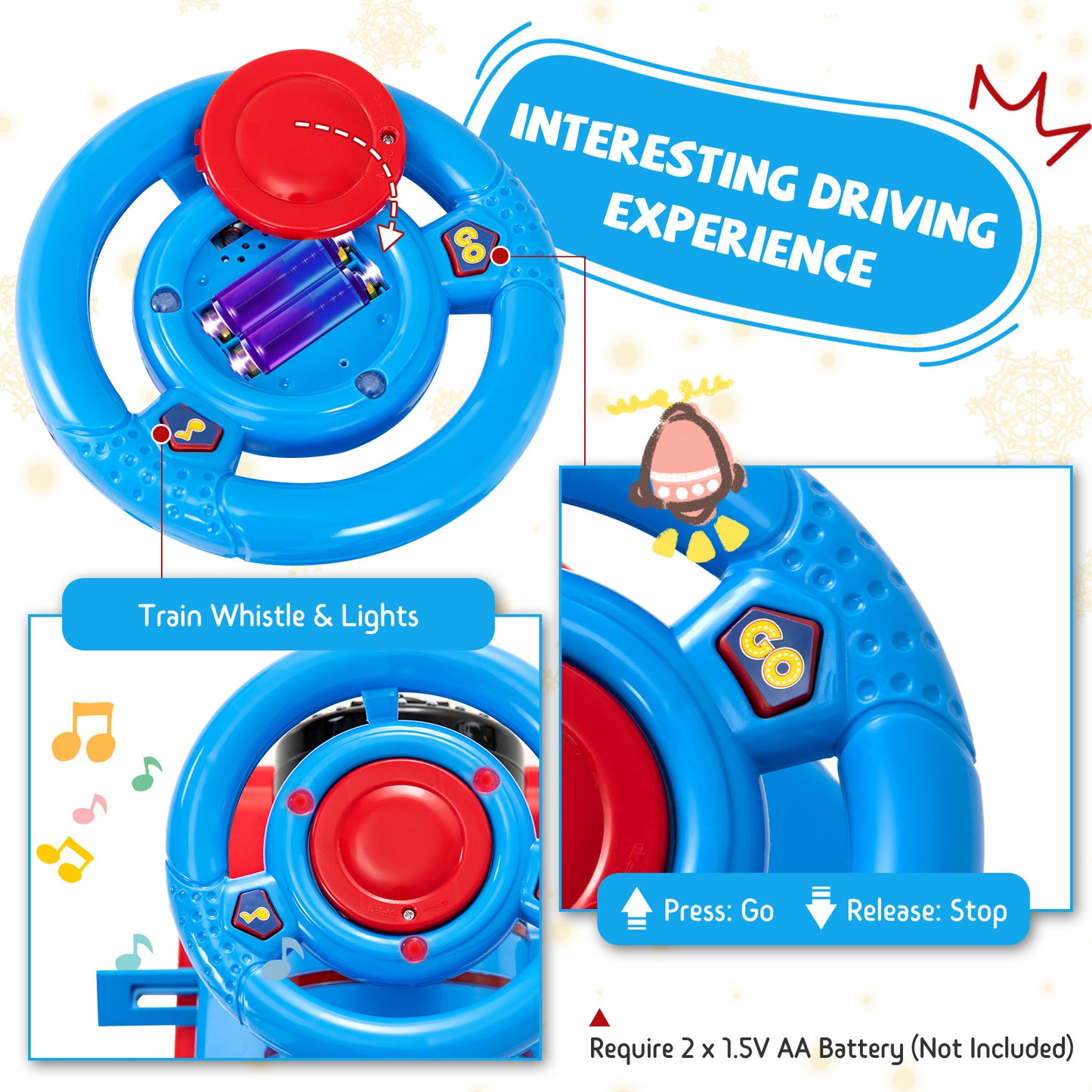 6V Battery Powered Electric Ride On Car for Boys Girls Ages 3+ Years-Navy