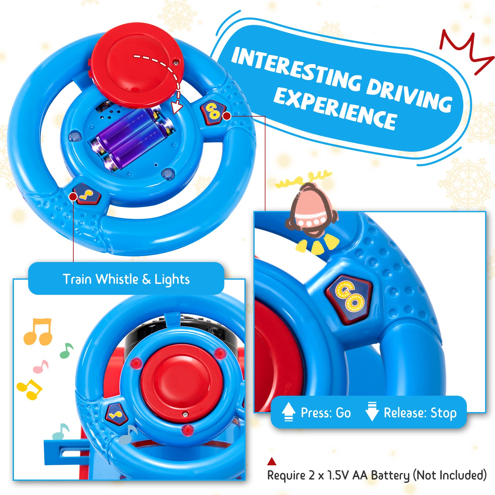 6V Battery Powered Electric Ride On Car for Boys Girls Ages 3+ Years-Navy