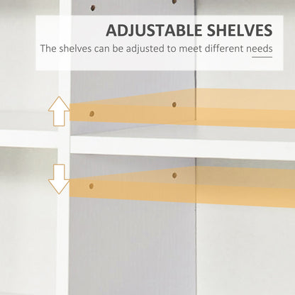 HOMCOM 33 Adjustable Compartment Storage Unit - White