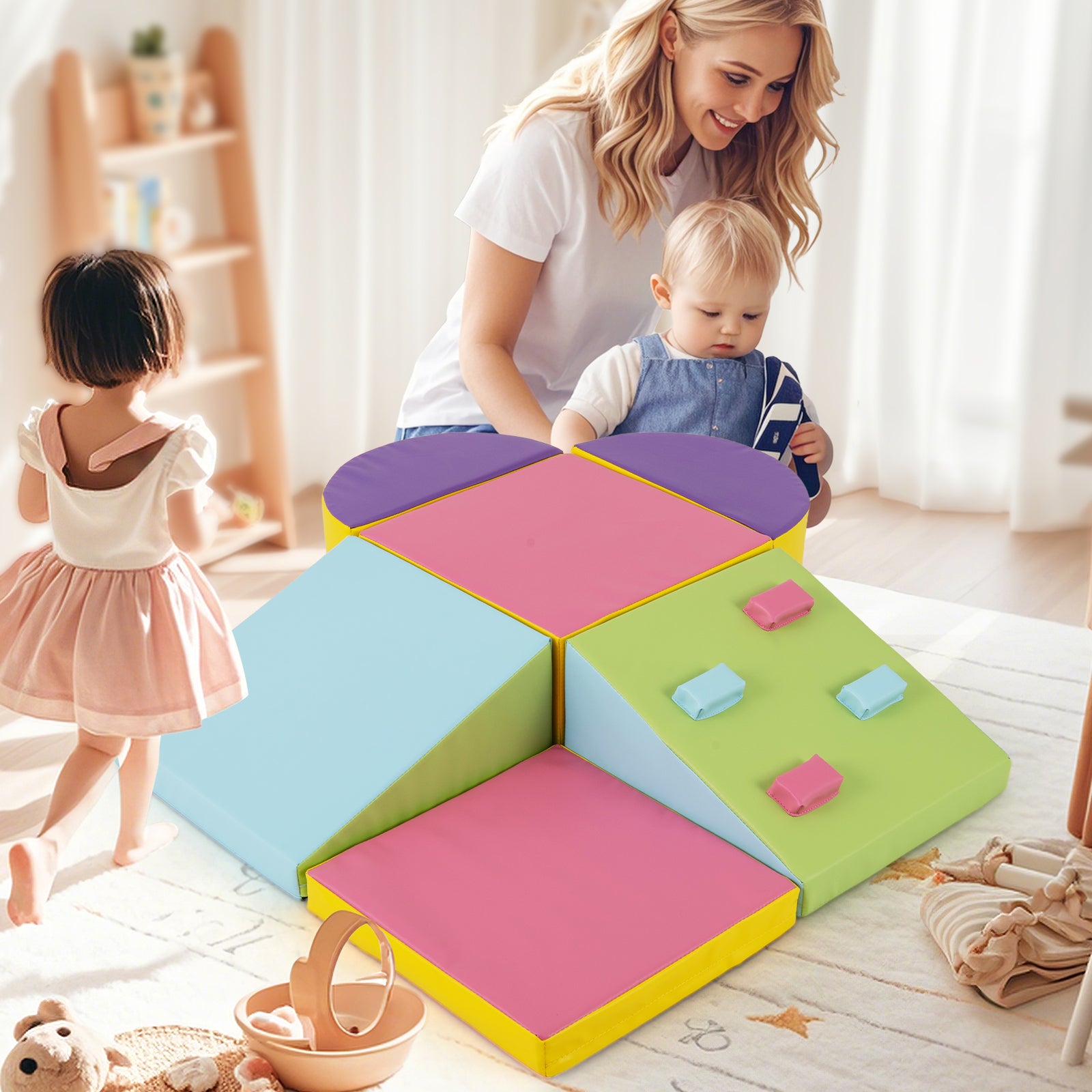 6 Pieces Toddler Climbing Toys with EPE Foam and PU Leather Cover