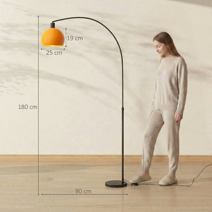 HOMCOM Floor Lamp for Living Room, Modern Standing Lamp with Shade & Foot Switch for Bedroom, Office, Black