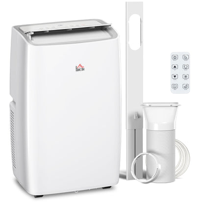 HOMCOM Portable Air Conditioner 12000 BTU, 4-in-1 Air Conditioning Unit, Dehumidifier, Cooling, Fan, Sleep Mode with 3 Speeds, Remote Control, LED Display, 24H Timer, Window Kit, Children Lock, 35mÂ²