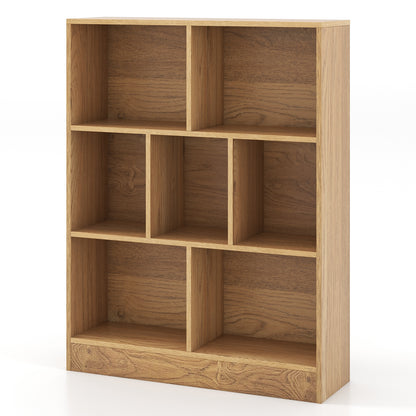 7-Cube Bookshelf with 2 Anti-Tipping Kits for Living Room and Kid’s Room-Natural