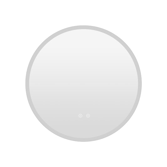 70 CM Round LED Bathroom Mirror Wall-mounted Backlit Vanity Makeup Mirror with 3 Light Colors
