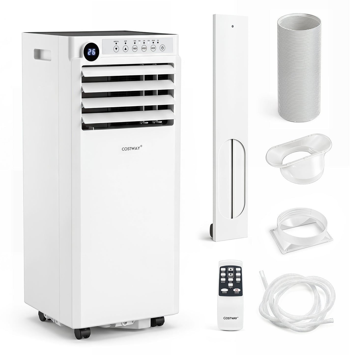 7000 BTU Portable Air Conditioner 3 in 1 Cooling Unit with Fan and Dehumidifier-White