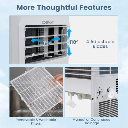 7000 BTU Portable Air Conditioner with Sleep Mode and 24H Timer-White