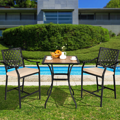70cm Patio Square Bar Table Outdoor Bar Height Bistro Table