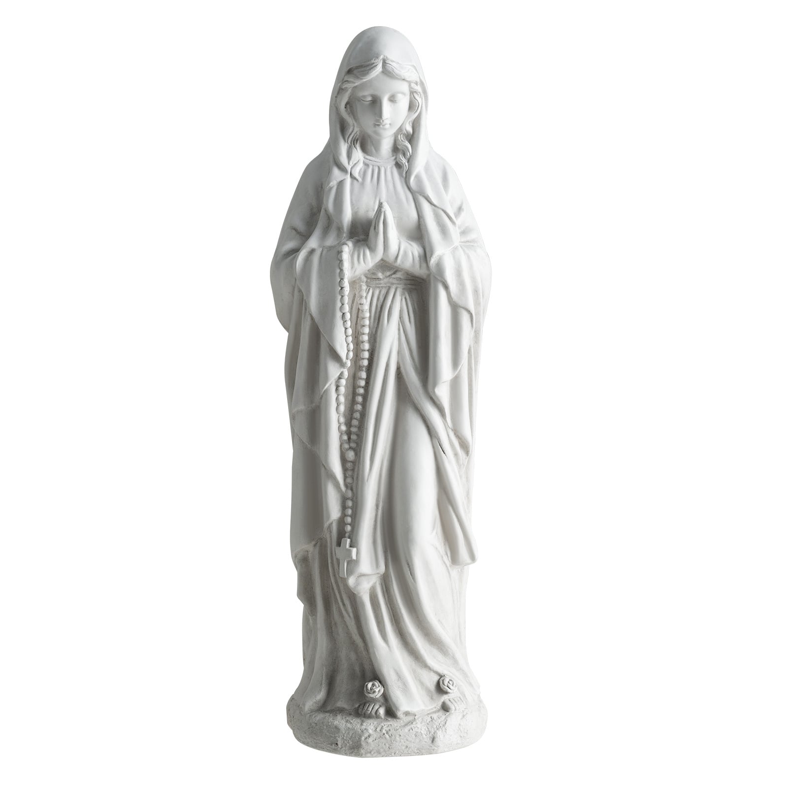 74.5 cm Virgin Mary Statue Outdoor Religious Sculpture with Aged Finish-Grey