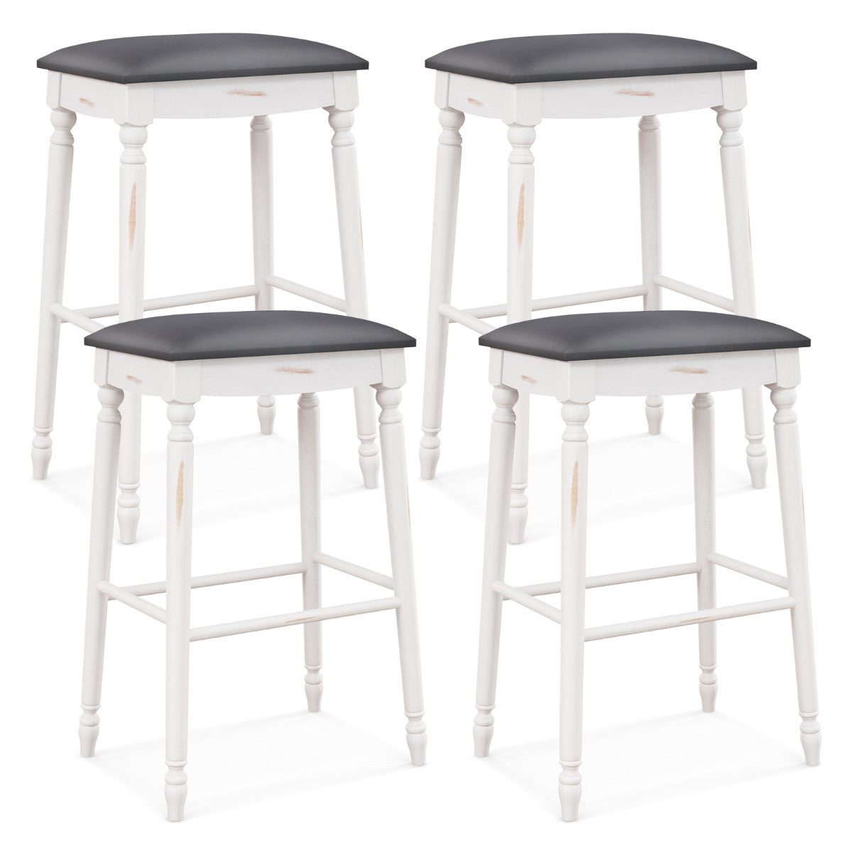 61/74 cm Upholstered Bar Stool Set of 4-74 cm