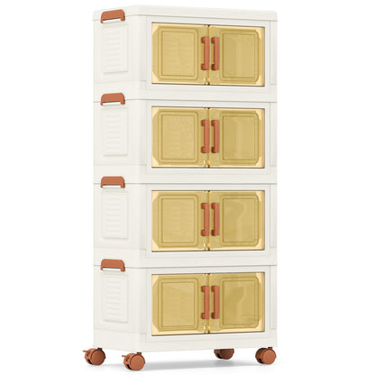 76L Stackable Plastic Collapsible Storage Bins with Lids