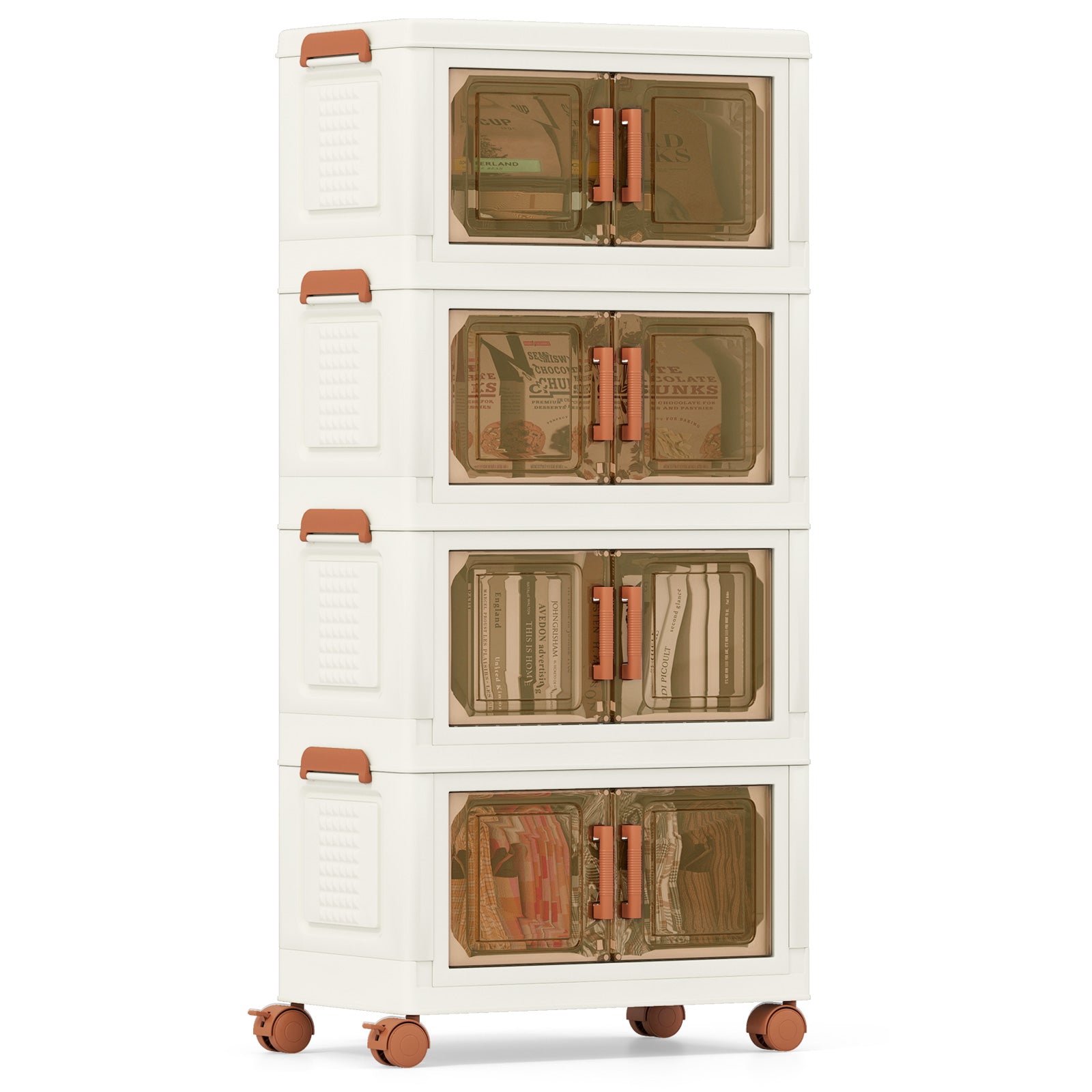 76L Stackable Plastic Collapsible Storage Bins with Lids