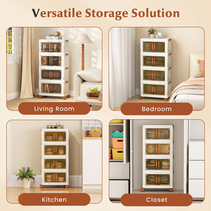 76L Stackable Plastic Collapsible Storage Bins with Lids