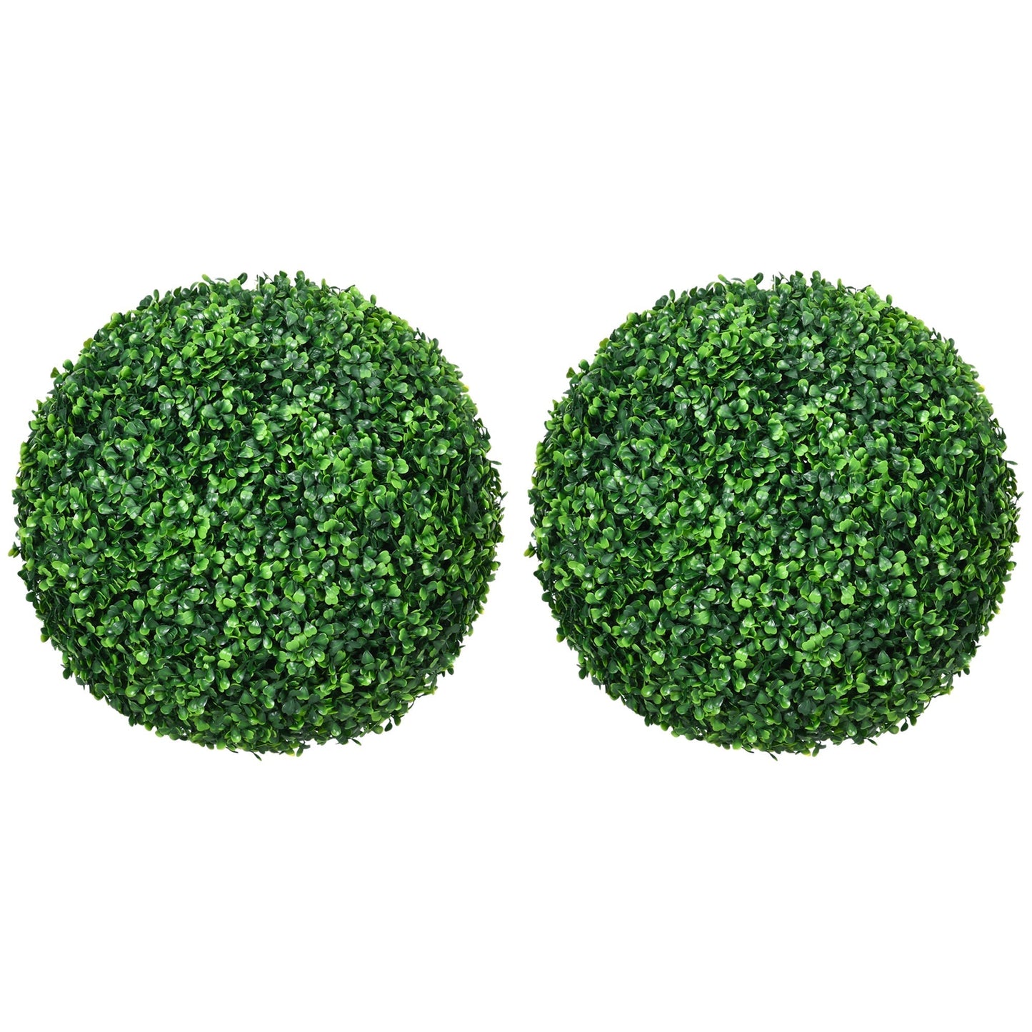 HOMCOM Set of Two Artificial Boxwood Balls Plants - Green