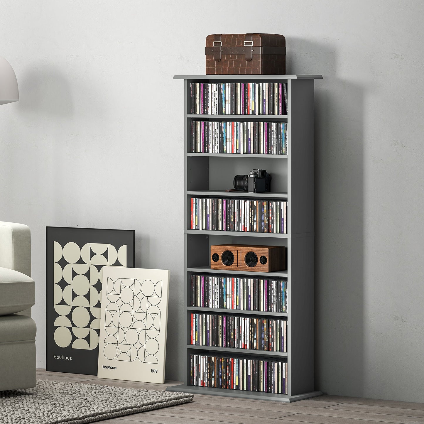 HOMCOM 360 CD Storage Unit - Grey