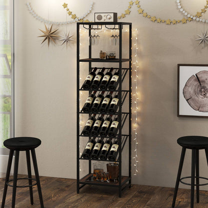 7-Tier Freestanding Wine Rack Liquor Storage Stand