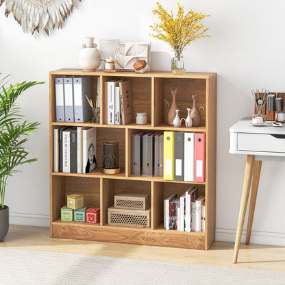 8-Cube Bookshelf with 2 Anti-Tipping Kits and Display Shelf for Home-Natural