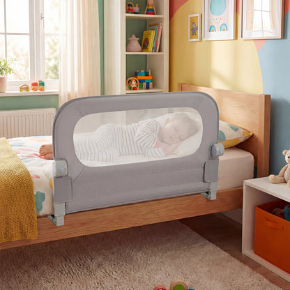 80 cm Long Adjustable Baby Bed Rail Guard with Extra Buckle-Grey