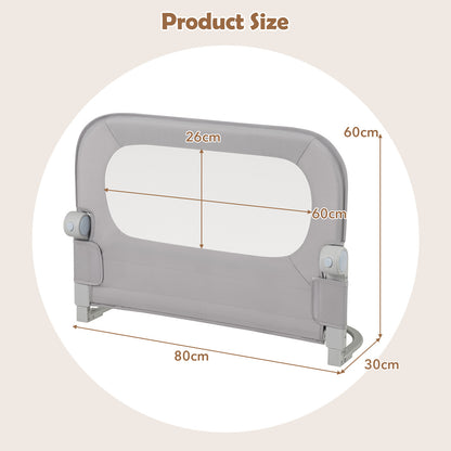 80 cm Long Adjustable Baby Bed Rail Guard with Extra Buckle-Grey