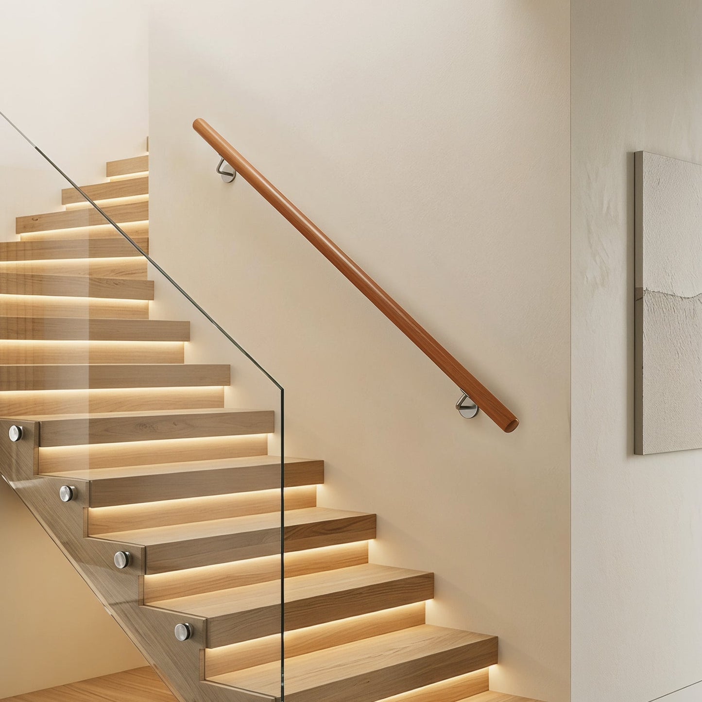 80 cm Stair Railing Indoor with Stainless Steel Wall Brackets