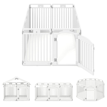 8-Panel 80CM Tall Plastic Dog Panel-White