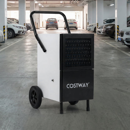 80L/Day Commercial Dehumidifier with Built-in Water Pump-Black