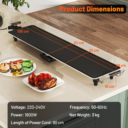 89 × 22cm Electric Extra Large Teppanyaki Grill with Adjustable Temperature