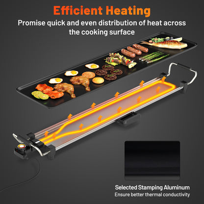 89 × 22cm Electric Griddle with Adjustable Temperature