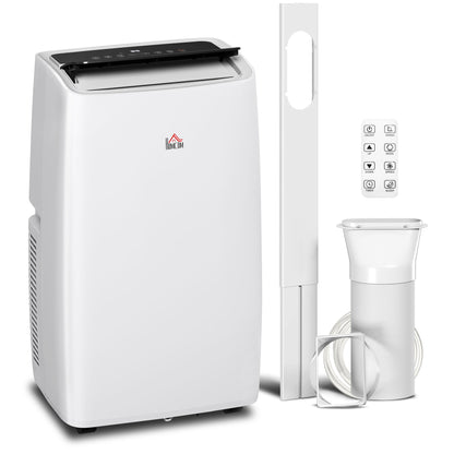 HOMCOM Portable Air Conditioner 14000 BTU, 4-in-1 Air Conditioning Unit, Dehumidifier, Cooling, Fan, Sleep Mode with 3 Speeds, Remote Control, LED Display, 24H Timer, Window Kit, Children Lock, 40mÂ²