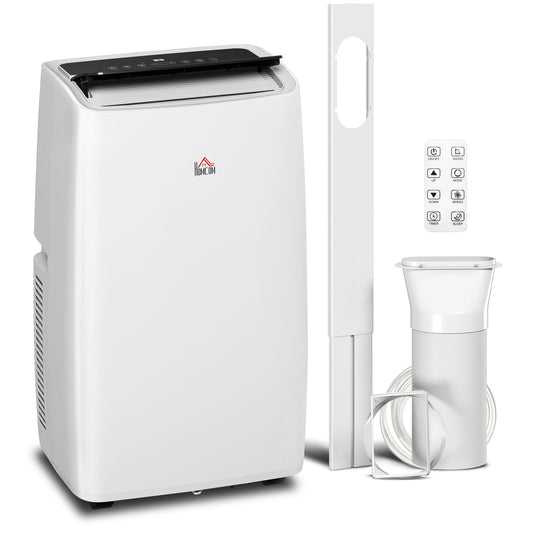 HOMCOM Portable Air Conditioner 14000 BTU, 4-in-1 Air Conditioning Unit, Dehumidifier, Cooling, Fan, Sleep Mode with 3 Speeds, Remote Control, LED Display, 24H Timer, Window Kit, Children Lock, 40m2