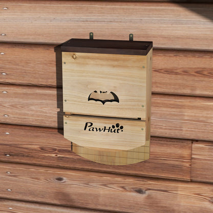 PawHut Set of 3 Wooden Bat Houses bat shelter with Grooved Landing Platform 23 x 9,5 x 36,5 cm natural wood